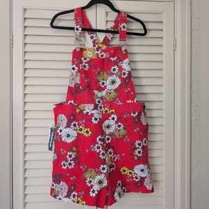 NWT Modcloth Daisy Printed Overall Shorts